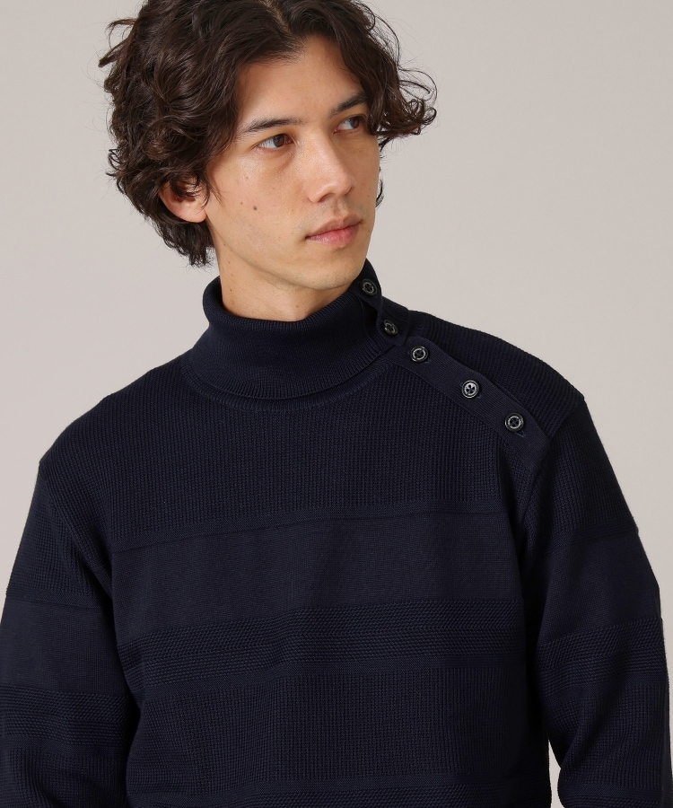 Made in JAPAN】ボタン タートルネック ニット(ニット/セーター Made in JAPAN】ボタン タートルネック ニット(ニット/セーター