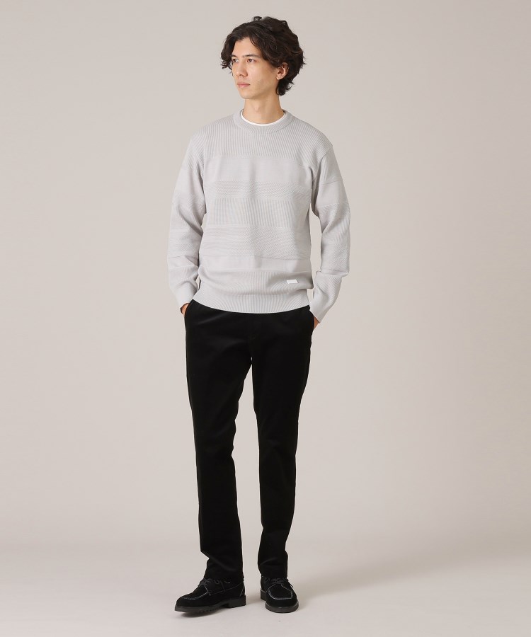 Made in JAPAN】編地切替 プルオーバーニット(ニット/セーター Made in JAPAN】編地切替 プルオーバーニット(ニット/セーター