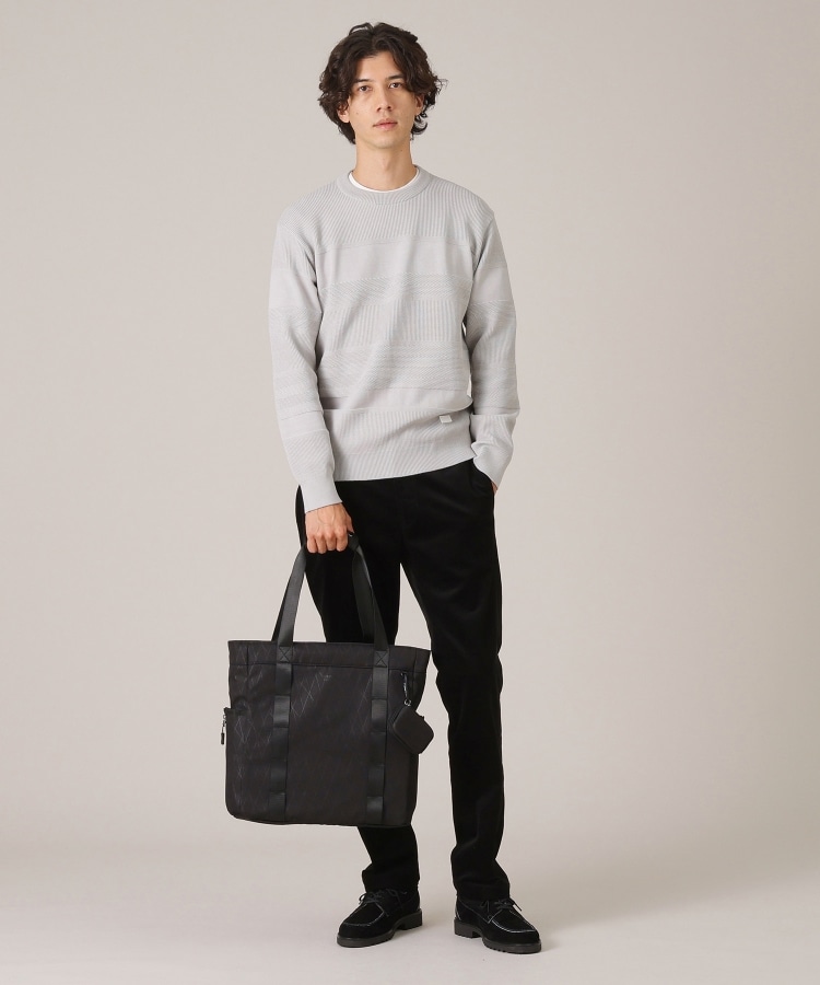 Made in JAPAN】編地切替 プルオーバーニット(ニット/セーター Made in JAPAN】編地切替 プルオーバーニット(ニット/セーター
