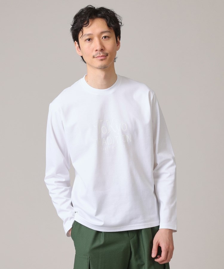 タケオキクチ(TAKEO KIKUCHI)の3Dロゴ プリント Tシャツ ホワイト(001)