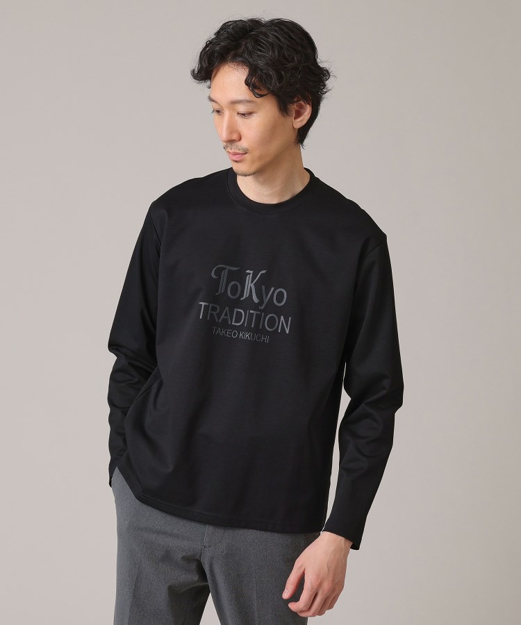 タケオキクチ(TAKEO KIKUCHI)の3Dロゴ プリント Tシャツ ブラック(019)