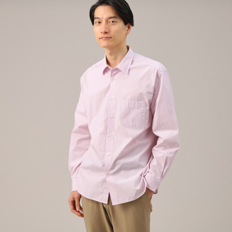 タケオキクチ(TAKEO KIKUCHI)の100／2ストライプ レギュラーカラーシャツ カジュアルシャツ