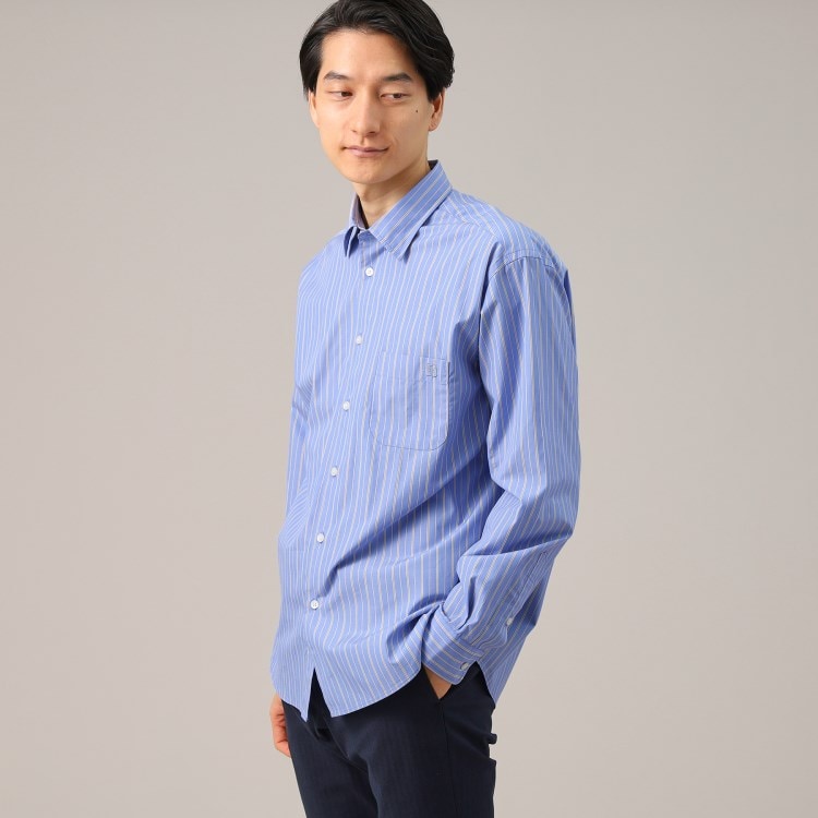 タケオキクチ(TAKEO KIKUCHI)の100／2ストライプ レギュラーカラーシャツ