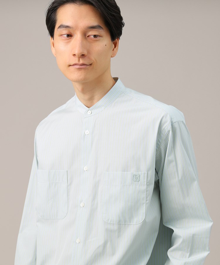 タケオキクチ(TAKEO KIKUCHI)の100／2ストライプ バンドカラーシャツ4