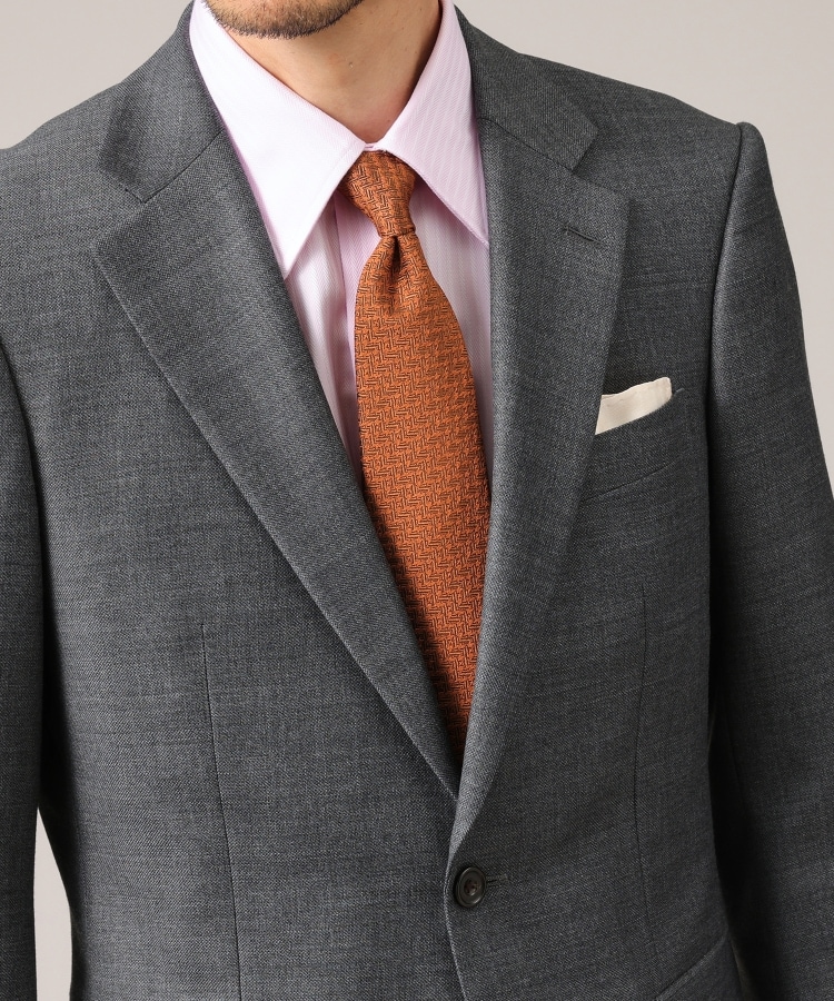 Made in JAPAN】千鳥へリンボン ワイルドシルク ネクタイ Made in JAPAN】千鳥へリンボン ワイルドシルク ネクタイ