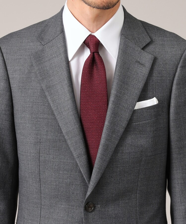 Made in JAPAN】千鳥へリンボン ワイルドシルク ネクタイ Made in JAPAN】千鳥へリンボン ワイルドシルク ネクタイ