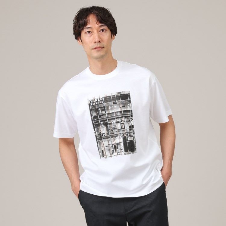 タケオキクチ(TAKEO KIKUCHI)の【Sサイズ～】アップリケ フォトプリント Tシャツ Ｔシャツ