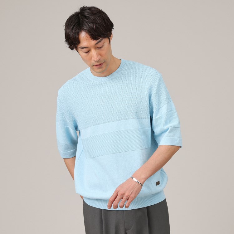 タケオキクチ(TAKEO KIKUCHI)の【美濃和紙】5分袖 ニットTシャツ ニット/セーター