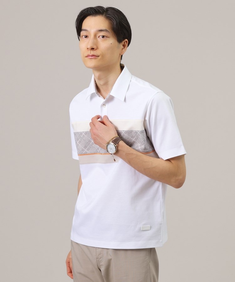 タケオキクチ(TAKEO KIKUCHI)のファブリックパネル切替 ポロシャツ2