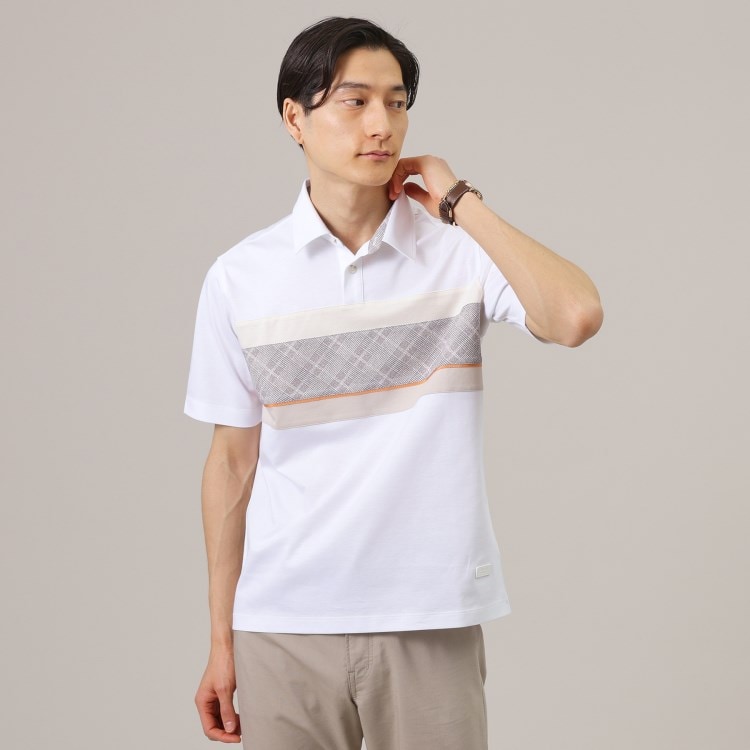 タケオキクチ(TAKEO KIKUCHI)のファブリックパネル切替 ポロシャツ