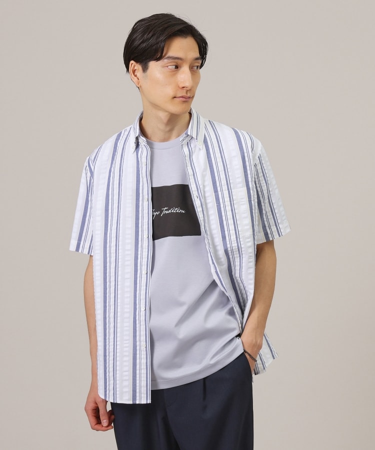 日本製/プリントT】ラフタッチ ボックスプリント Tシャツ(T 日本製/プリントT】ラフタッチ ボックスプリント Tシャツ(T