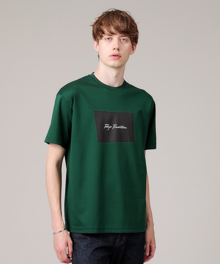日本製/プリントT】ラフタッチ ボックスプリント Tシャツ(T 日本製/プリントT】ラフタッチ ボックスプリント Tシャツ(T