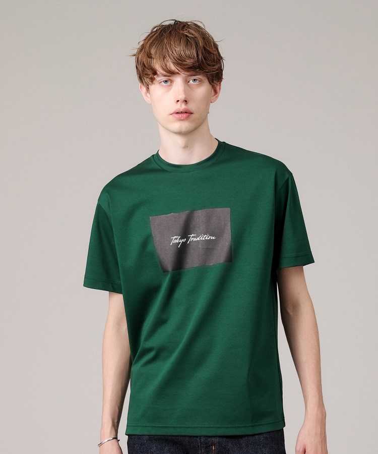 日本製/プリントT】ラフタッチ ボックスプリント Tシャツ(T 日本製/プリントT】ラフタッチ ボックスプリント Tシャツ(T