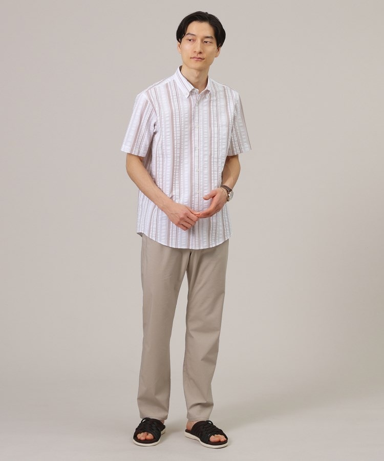 タケオキクチ(TAKEO KIKUCHI)の【快適/軽羽織】日本製 サッカー ストライプ シャツ5