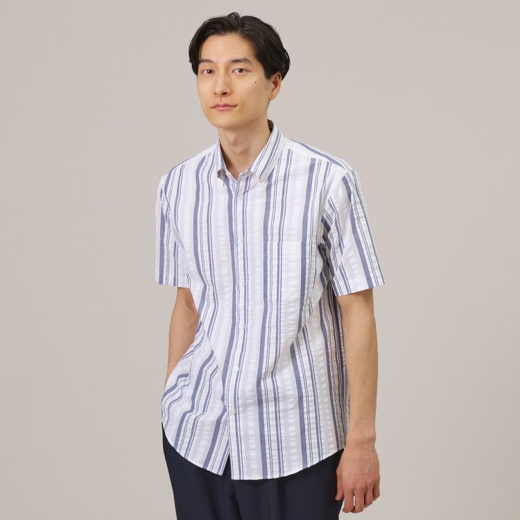 タケオキクチ(TAKEO KIKUCHI)の【Sサイズ～】サッカー ストライプ シャツ カジュアルシャツ
