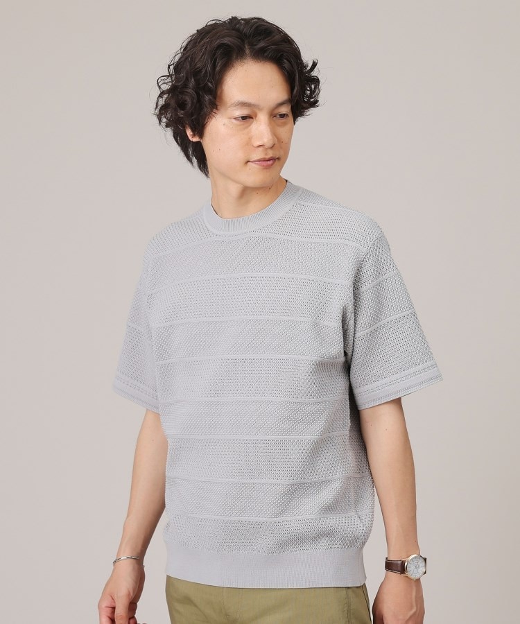 タケオキクチ(TAKEO KIKUCHI)の【イージーケア】スポンディッシュ ニットTシャツ ライトグレー(011)