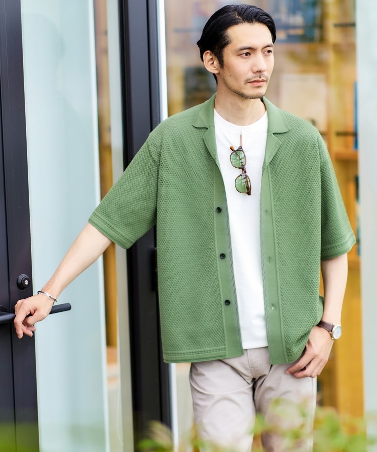 タケオキクチ(TAKEO KIKUCHI)の【夏の軽羽織】スポンディッシュ サマーニットシャツ45