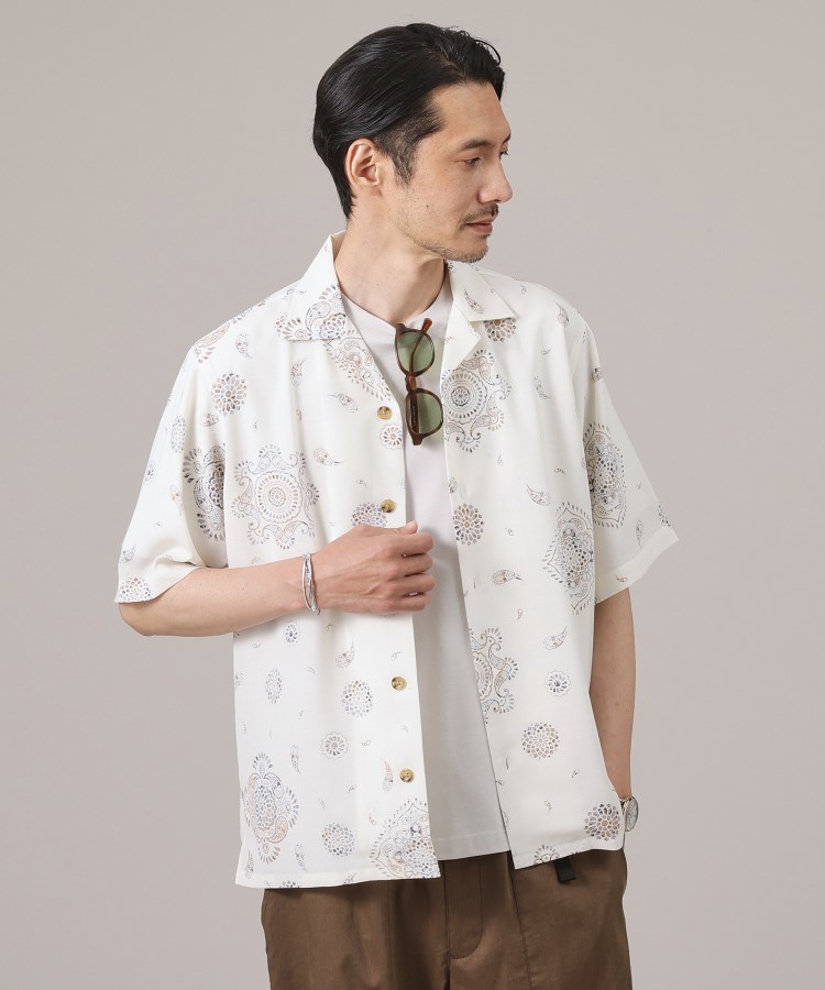 タケオキクチ(TAKEO KIKUCHI)の【ペイズリー紋】オープンカラーシャツ2