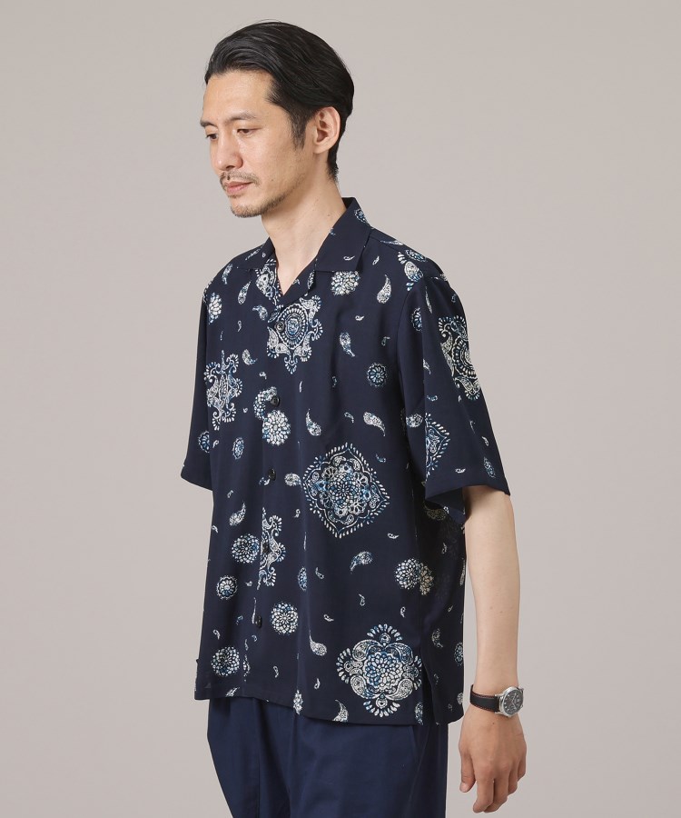 タケオキクチ(TAKEO KIKUCHI)の【ペイズリー紋】オープンカラーシャツ9