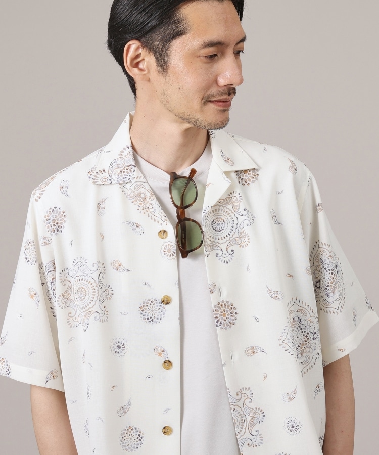 タケオキクチ(TAKEO KIKUCHI)の【ペイズリー紋】オープンカラーシャツ4