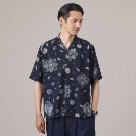 タケオキクチ(TAKEO KIKUCHI)のペイズリー紋 オープンカラー シャツ
