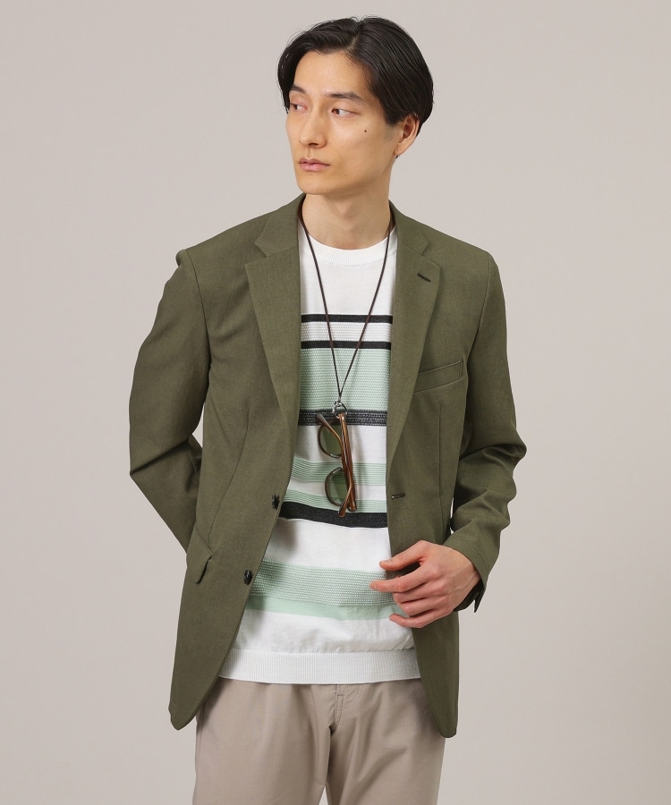 タケオキクチ(TAKEO KIKUCHI)の【ニットTシャツ】麻ブレンド パネルボーダー33