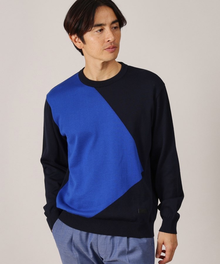 Made in JAPAN】スクエア インターシャ ニット(ニット/セーター Made in JAPAN】スクエア インターシャ ニット(ニット/セーター