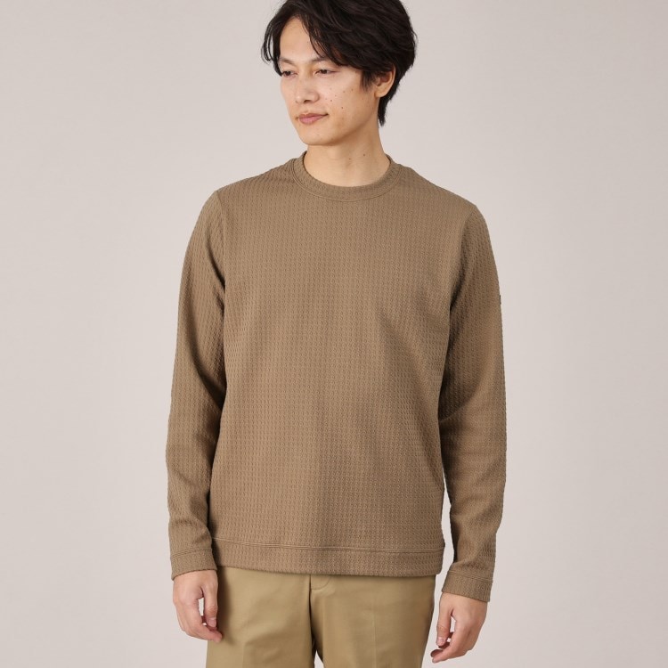 タケオキクチ(TAKEO KIKUCHI)の【Made in JAPAN】千鳥柄 ストレッチ プルオーバー カットソー