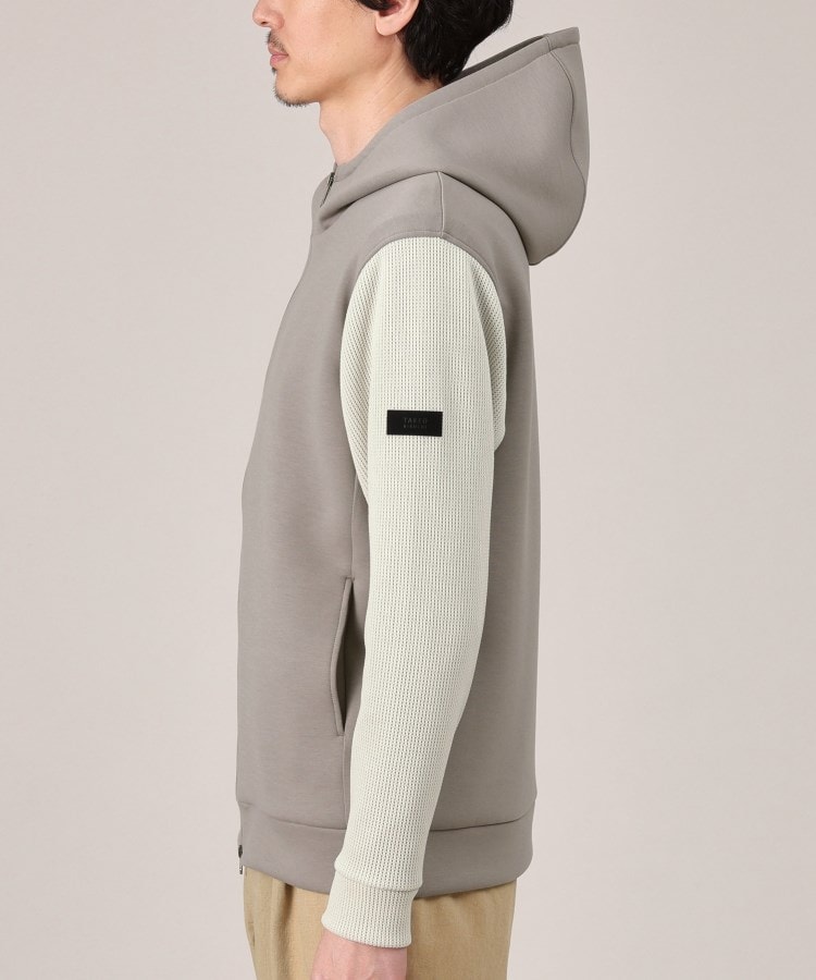 Made in JAPAN】ニットスリーブ ジップアップ パーカー Made in JAPAN】ニットスリーブ ジップアップ パーカー