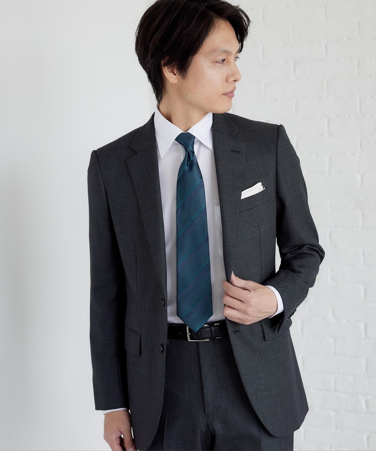 Made in JAPAN】タッサーバスケット シルクネクタイ(ネクタイ Made in JAPAN】タッサーバスケット シルクネクタイ(ネクタイ