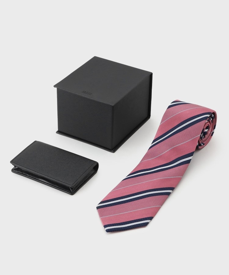 BOXセット】シルクネクタイ&名刺入れ セット(ネクタイ BOXセット】シルクネクタイ&名刺入れ セット(ネクタイ