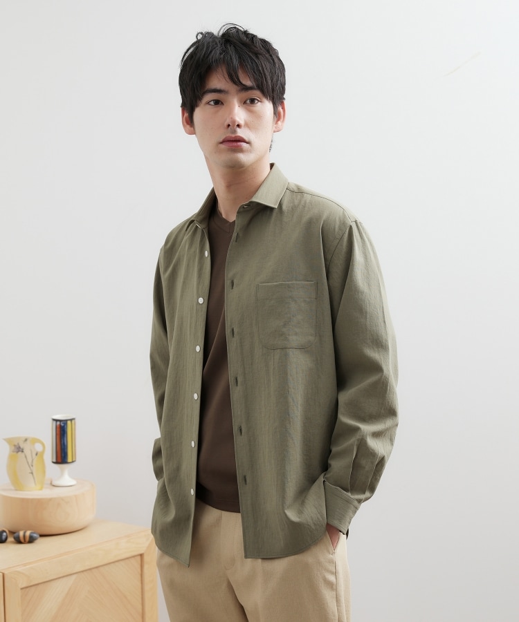 タケオキクチ(TAKEO KIKUCHI)の【Made in JAPAN】麻調ショートカラーシャツ20