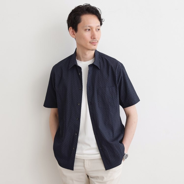 タケオキクチ(TAKEO KIKUCHI)の【播州織り】ドビーストレッチシャツ カジュアルシャツ