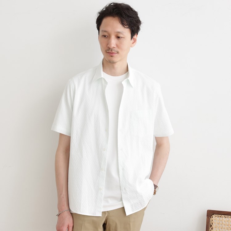タケオキクチ(TAKEO KIKUCHI)の【播州織り】ドビーストレッチシャツ カジュアルシャツ