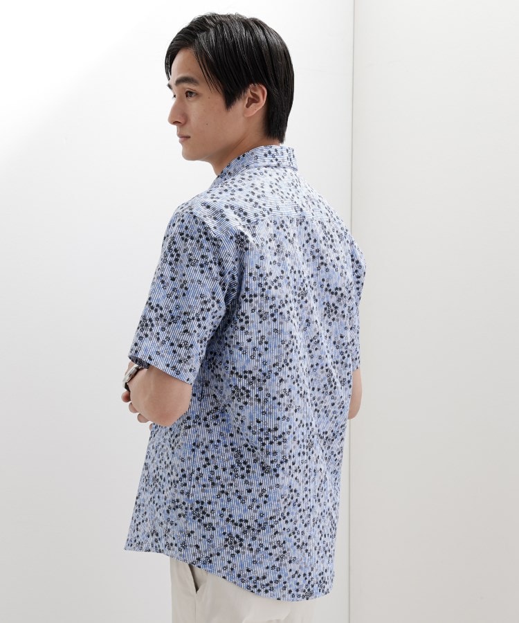 タケオキクチ(TAKEO KIKUCHI)のストライプ小花プリント 半袖シャツ19