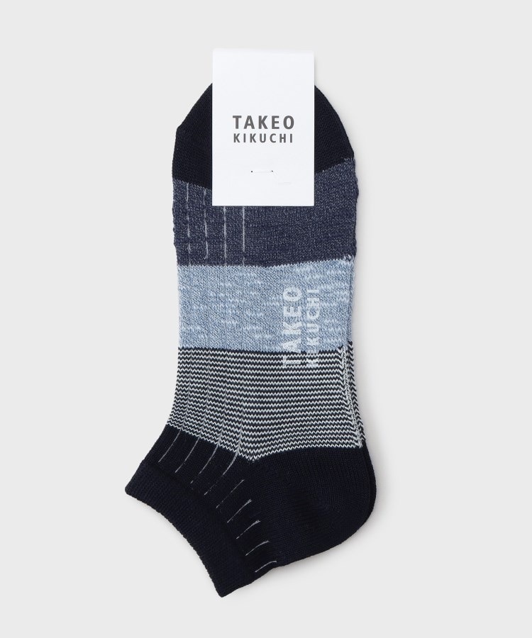 タケオキクチ(TAKEO KIKUCHI)のミックスボーダーショートソックス ネイビー(394)