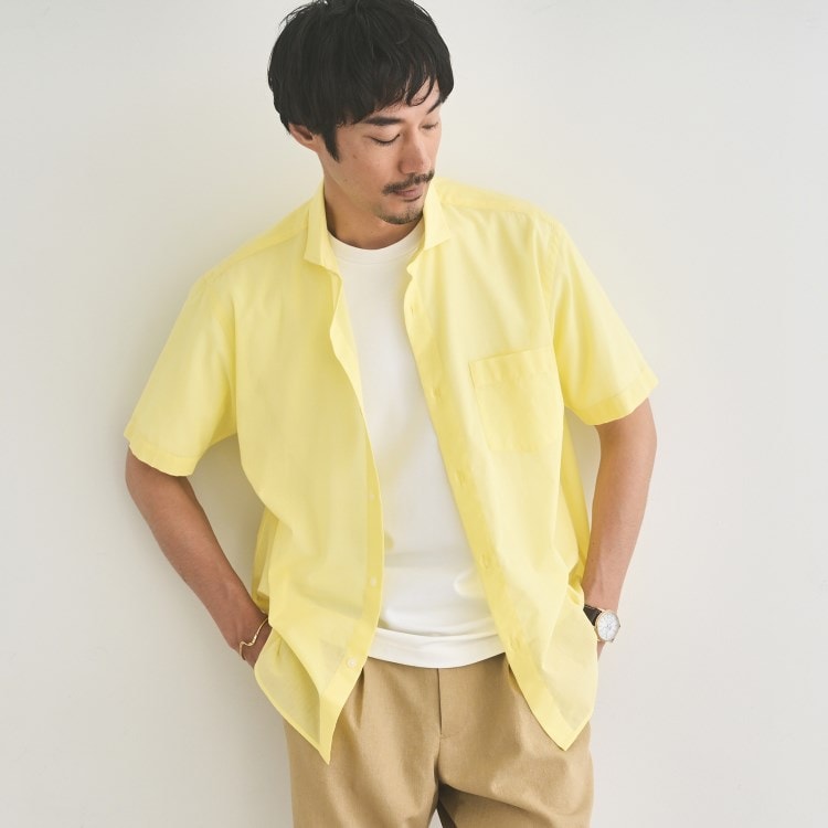 タケオキクチ(TAKEO KIKUCHI)の接触冷感付き ローン 半袖シャツ カジュアルシャツ
