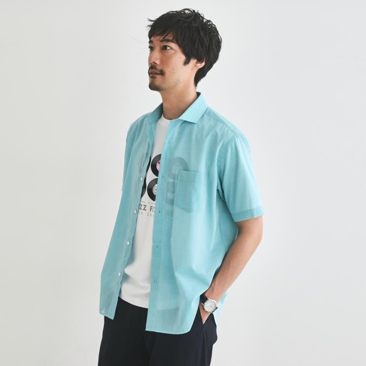 タケオキクチ(TAKEO KIKUCHI)の接触冷感付き ローン 半袖シャツ カジュアルシャツ