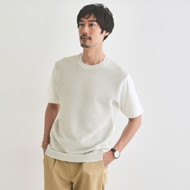 タケオキクチ(TAKEO KIKUCHI)のテクスチャーニット コンビ カットソー カットソー