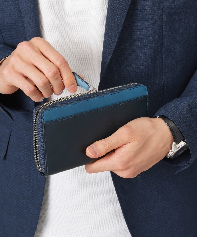 アンティーク調レザー ラウンドファスナー 長財布（財布