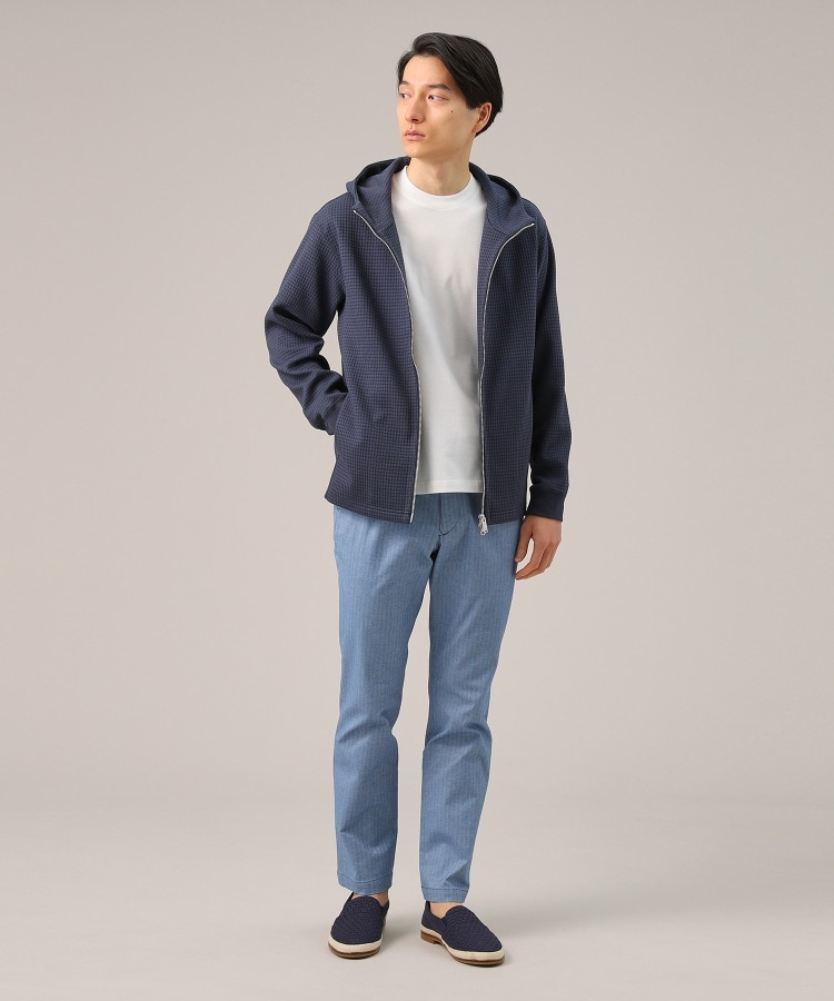 タケオキクチ(TAKEO KIKUCHI)の【Made in JAPAN】播州織 ヘリンボン ストレート パンツ35