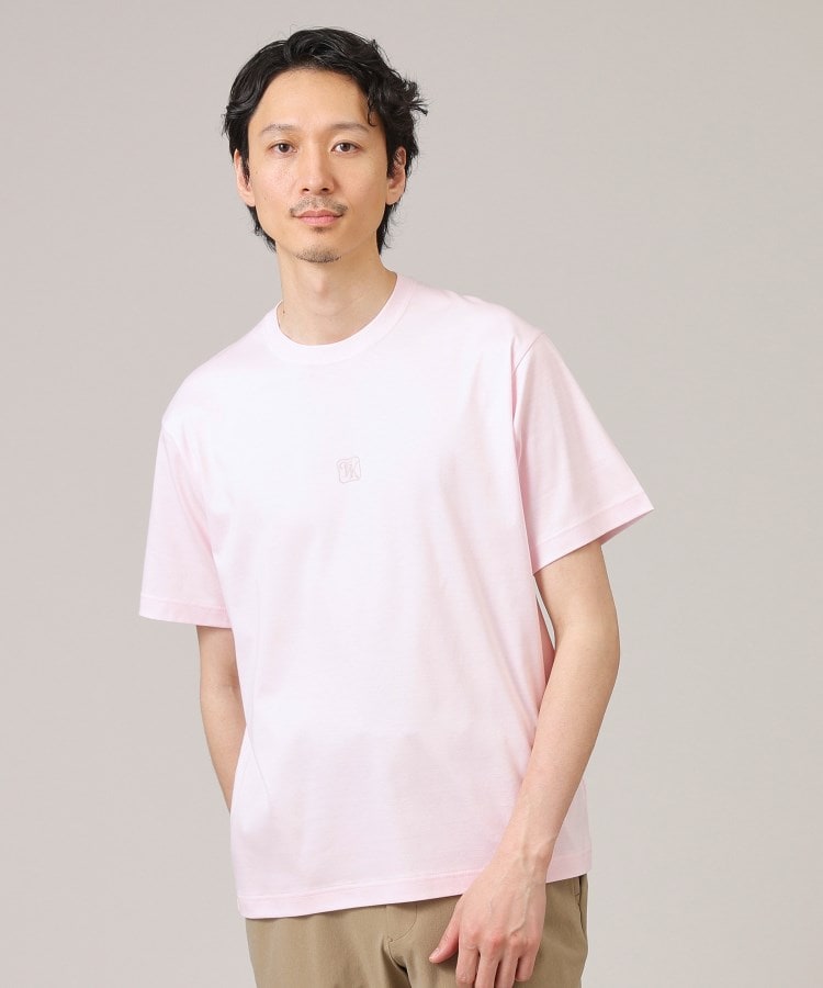タケオキクチ(TAKEO KIKUCHI)の【刺繍ロゴT】スムース ワンポイント Tシャツ ピンク(071)
