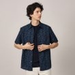 タケオキクチ(TAKEO KIKUCHI)の【無地・チェック・ボタニカル柄】リップル シャツ ブルー・ボタニカル柄(493)