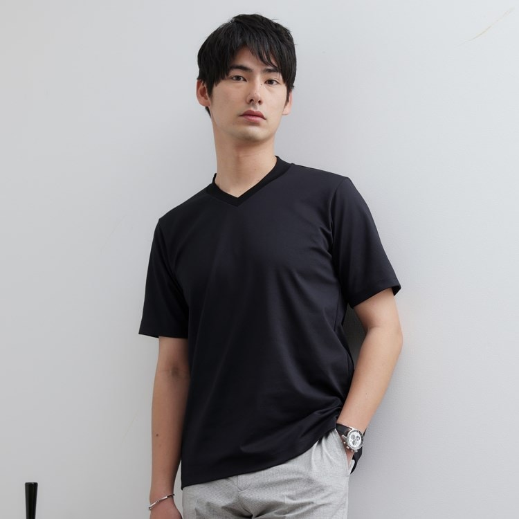 タケオキクチ(TAKEO KIKUCHI)のテーラードジャージ Vネック カットソー