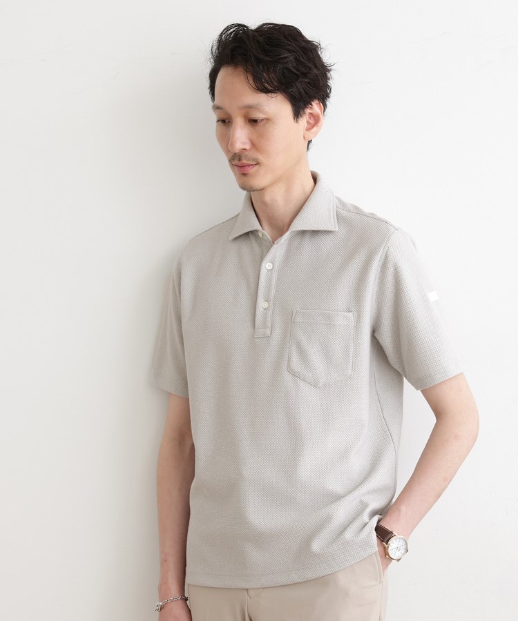タケオキクチ(TAKEO KIKUCHI)の【尾州織】メランジメッシュ ポロシャツ10