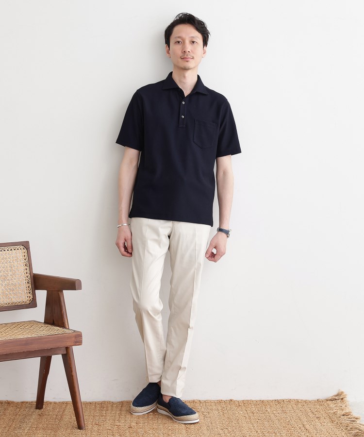 タケオキクチ(TAKEO KIKUCHI)の【尾州織】メランジメッシュ ポロシャツ27