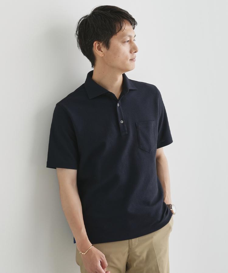 タケオキクチ(TAKEO KIKUCHI)の【尾州織】メランジメッシュ ポロシャツ34