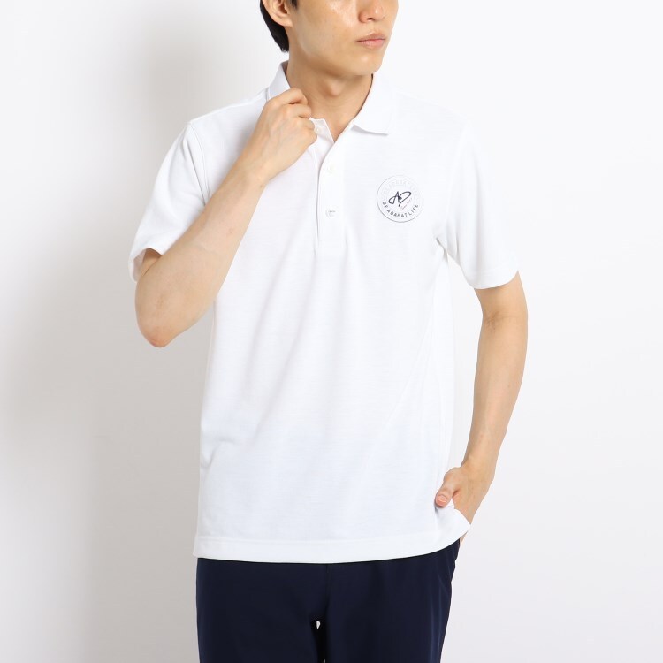 アダバット(メンズ)(adabat(Men))の◆ワッペンデザイン 半袖ポロシャツ 吸水速乾/UV ポロシャツ
