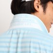 アダバット(メンズ)(adabat(Men))の【日本製】襟裏ロゴデザイン メッシュ調ボーダー半袖ポロシャツ 吸水速乾/UVカット30