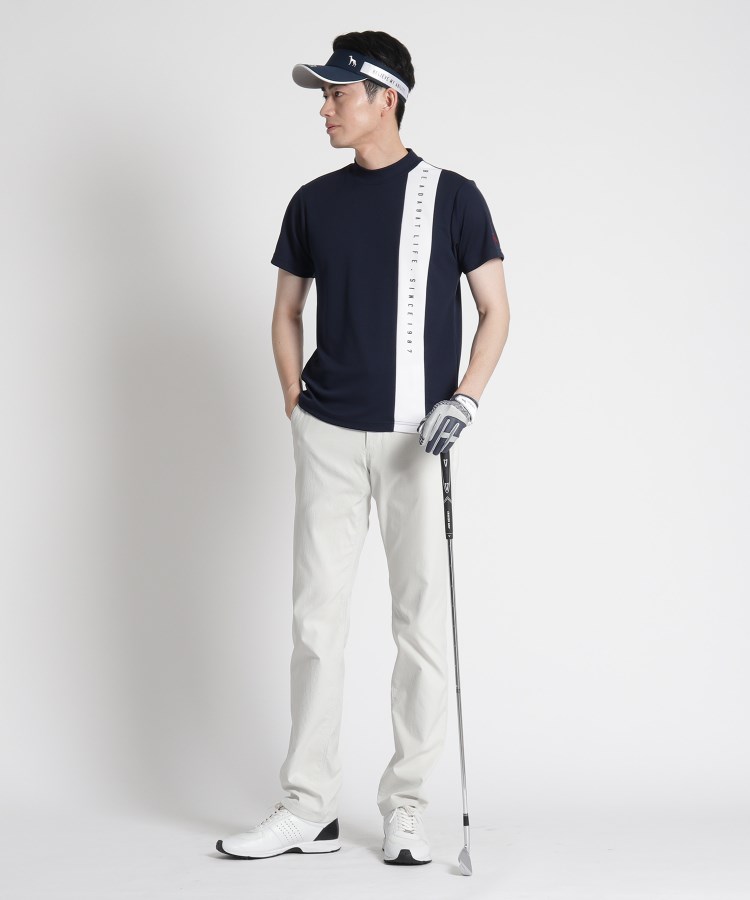 【未使用】adabat モックネック半袖シャツ ゴルフウェア メンズ  ホワイト